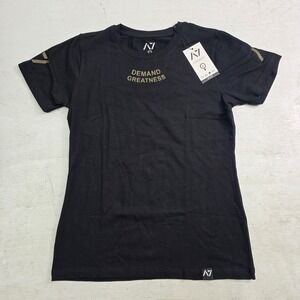 A7 Strongwear Athletic Shirt Black "Demand Greatness" Powerlifting Women's M New